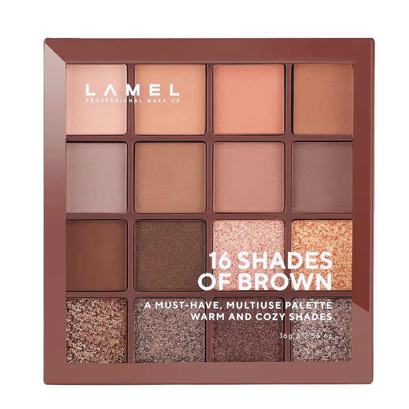 

Набор теней для век LAMEL PROFESSIONAL 16 SHADES OF BROWN тон 16-3