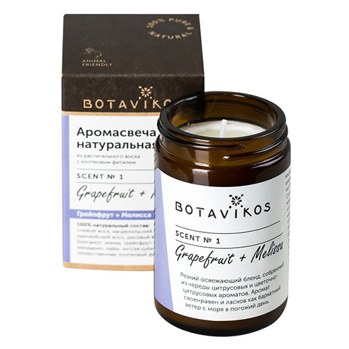 

Аромасвеча BOTAVIKOS Грейпфрут и мелисса 90 г