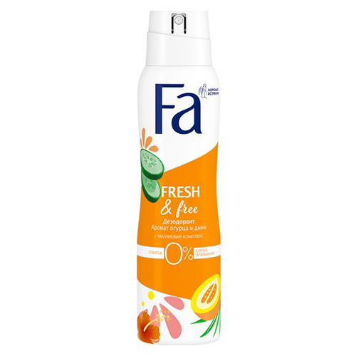 

Део-спрей жен. FA FRESH & FREE аромат огурца и дыни 150 мл