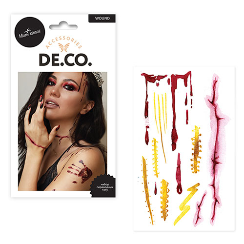 

Набор переводных татуировок для тела DE.CO. BEAUTY BOO by Miami tattoos Wound
