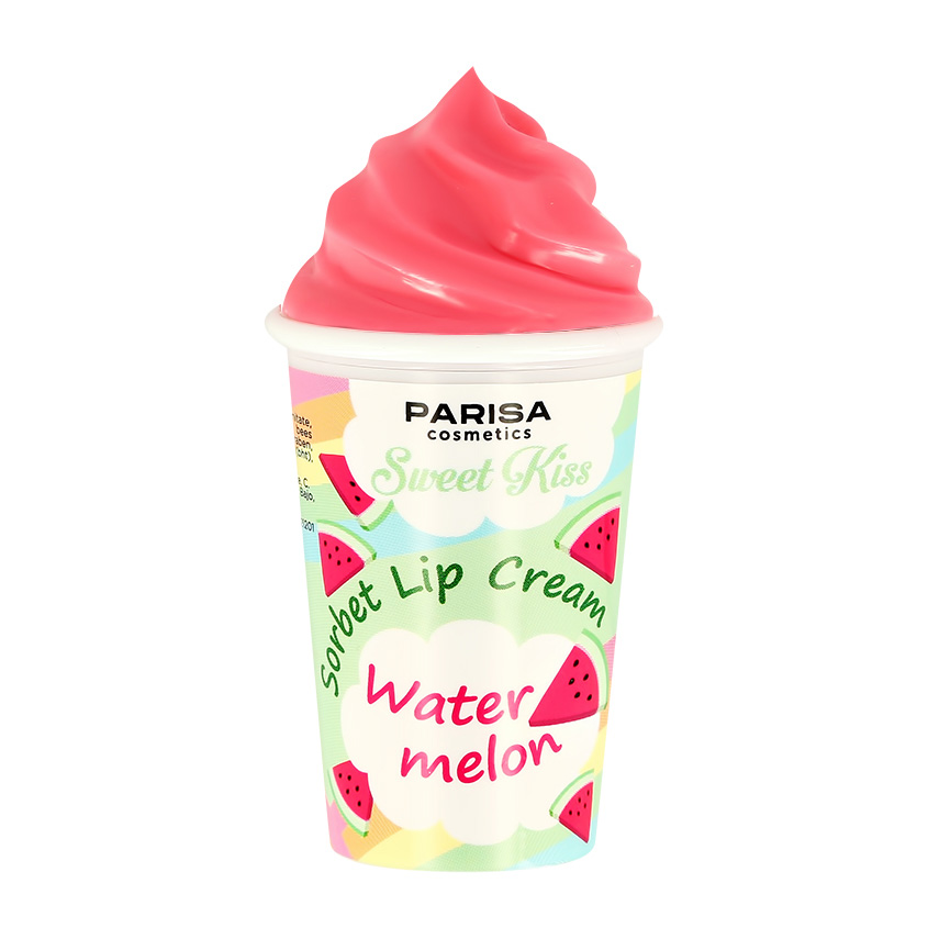 Бальзам для губ PARISA SWEET KISS SORBET LIP CREAM тон 01 арбуз parisa бальзам для губ parisa sweet kiss sorbet lip cream тон 06 карамель