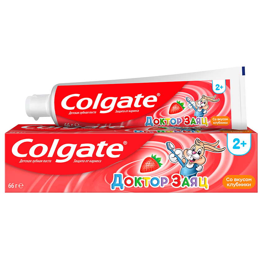 Паста зубная детская COLGATE ДОКТОР ЗАЯЦ со вкусом клубники от 2 до 12 лет 50 мл