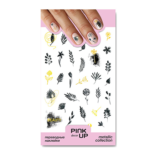 

Наклейки для ногтей PINK UP DECOR METALLIС переводные тон 830