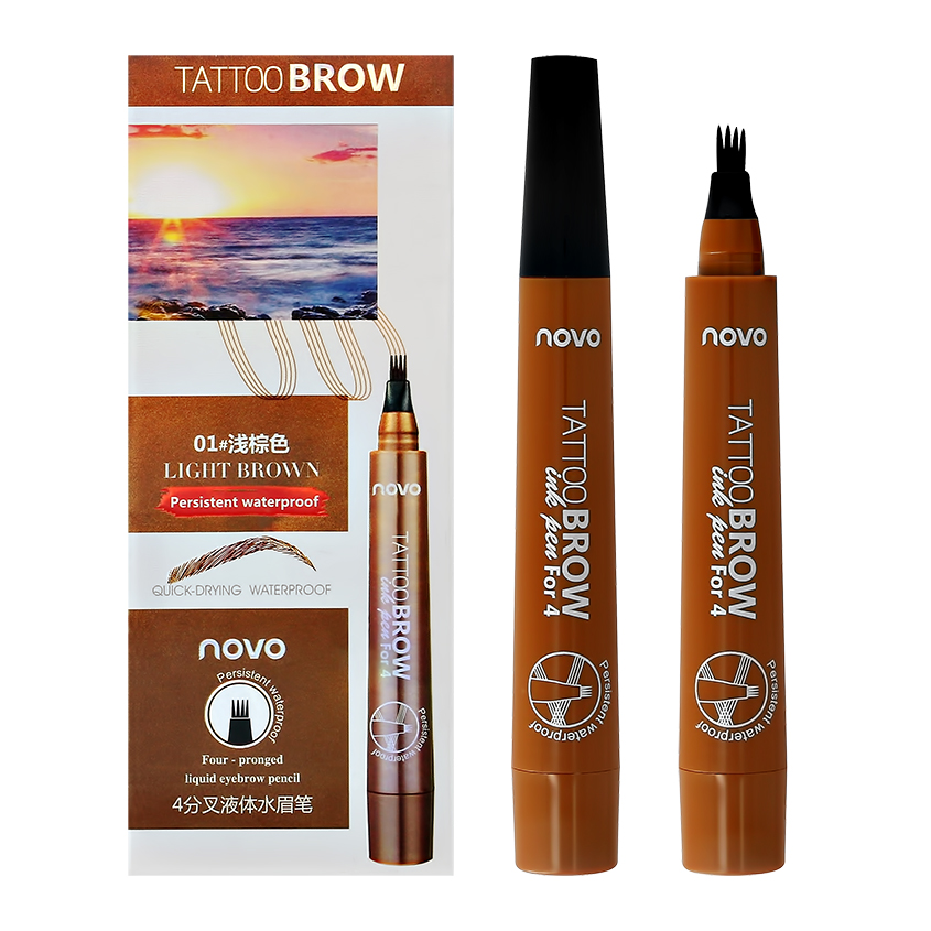 Маркер для бровей NOVO TATTOO BROW тон 01 light brown novo маркер для бровей novo tattoo brow тон 04