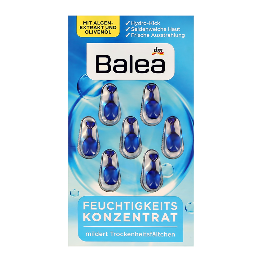 BALEA Сыворотка-концентрат для лица BALEA с витамином Е и оливковым маслом увлажняющие 7 шт
