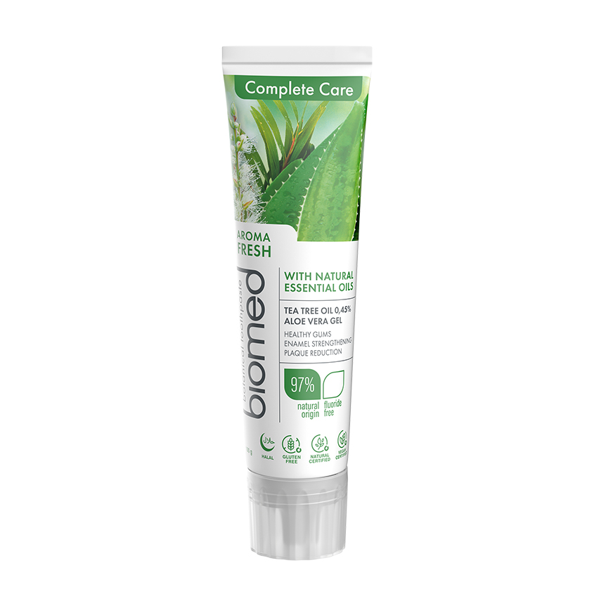 зубная паста biomed aroma fresh complete care 100г BIOMED Паста зубная BIOMED AROMA FRESH aloe vera gel 100 гр