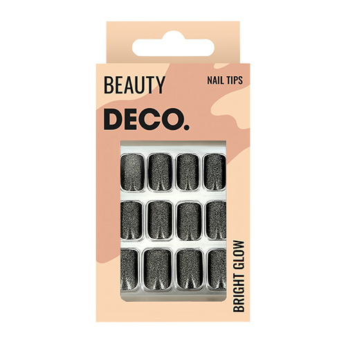 

Набор накладных ногтей DECO. BRIGHT GLOW black 24 шт + клеевые стикеры 24 шт