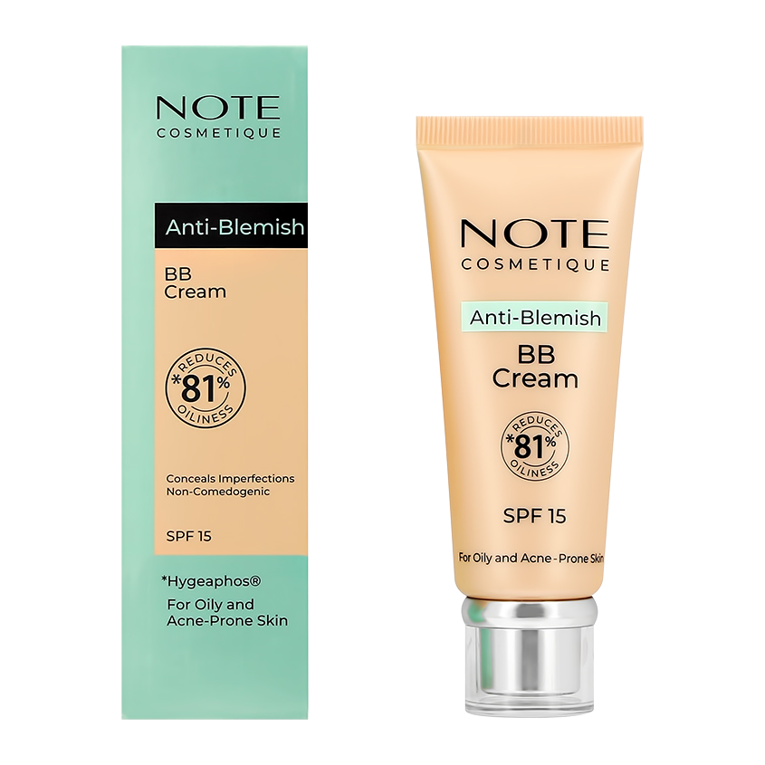 цена Крем тональный для лица NOTE ANTI-BLEMISH BB CREAM для проблемной кожи тон 01