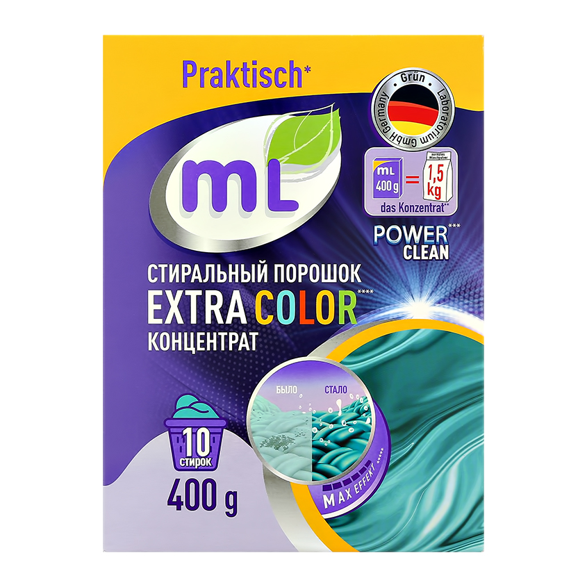 Порошок стиральный ML EXTRA COLOR концентрат 400 гр ml порошок стиральный ml extra color концентрат 2 4 кг