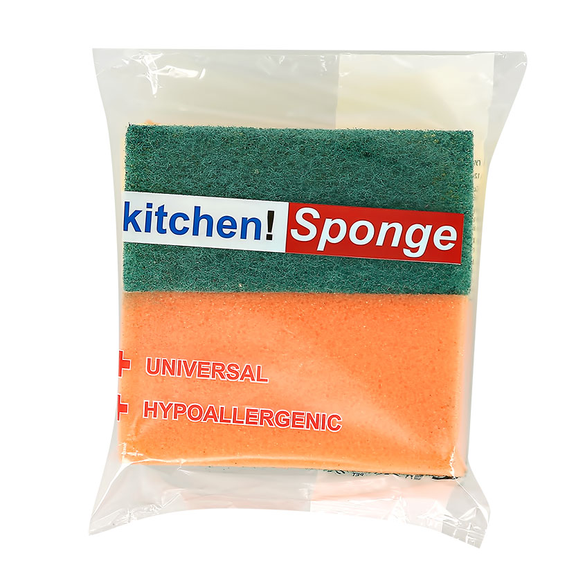 KITCHEN SPONGE Губка для посуды KITCHEN SPONGE Профиль 2 шт sponge wipe high density dishwashing sponge kitchen cleaning sponge wipe scouring pad sponge block stall