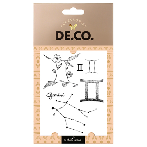 

Татуировка для тела DE.CO. ZODIAC by Miami tattoos переводная Близнецы