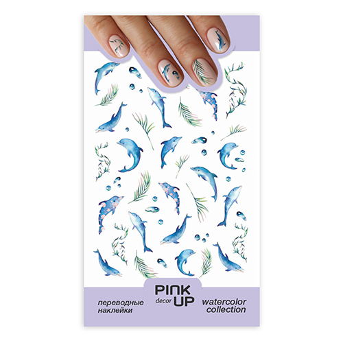 

Наклейки для ногтей PINK UP DECOR WATERCOLOR переводные тон 634
