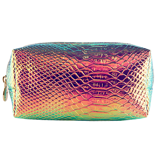 

Косметичка прямоугольная питон LADY PINK HOLOGRAPHIC золотая