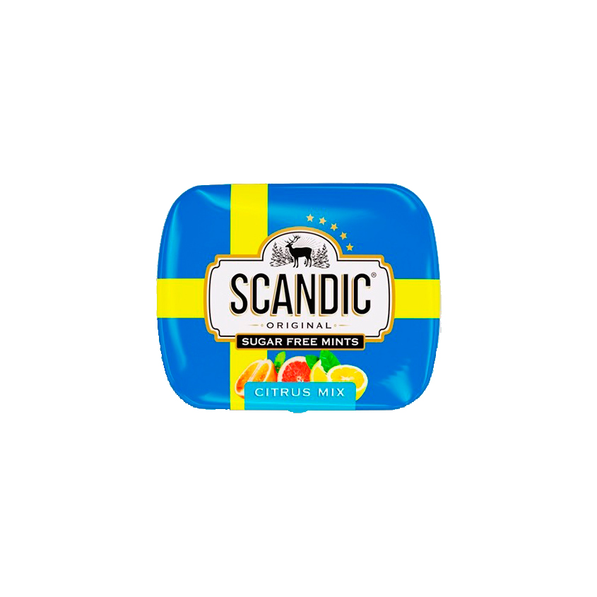 Освежающие драже `SCANDIC` `ORIGINAL` без сахара со вкусом цитрусового микса 14 г