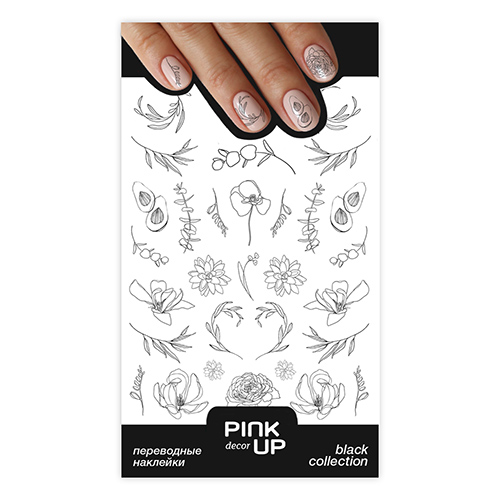 

Наклейки для ногтей PINK UP DECOR BLACK переводные тон 642