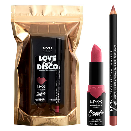 Набор для губ `NYX PROFESSIONAL MAKEUP` LOVE LUST DISCO (помада+ карандаш Suede Matte) тон 02