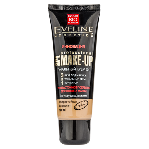 

Крем тональный для лица EVELINE ART PROFESSIONAL MAKE-UP 3 в 1 ультрастойкий тон натуральный