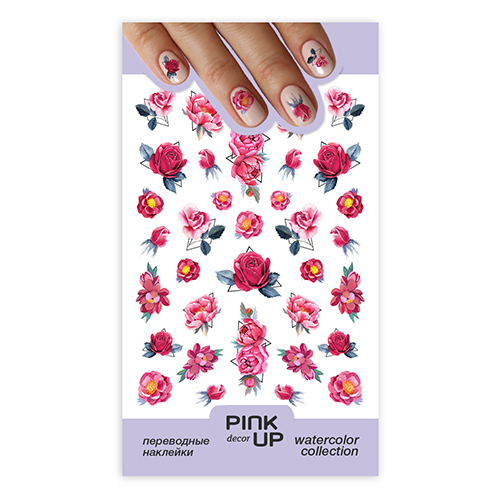 

Наклейки для ногтей PINK UP DECOR WATERCOLOR переводные тон 631