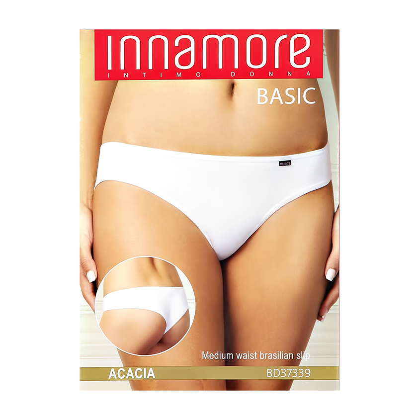 Трусы женские INNAMORE UNDERWEAR бразилиано средней посадки из хлопка bianco, 2