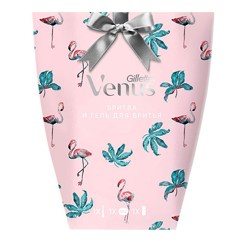 

Набор подарочный женский GILLETTE VENUS бритва с 1 сменной кассетой, гель для бритья для чувствительной кожи с алоэ 75 мл