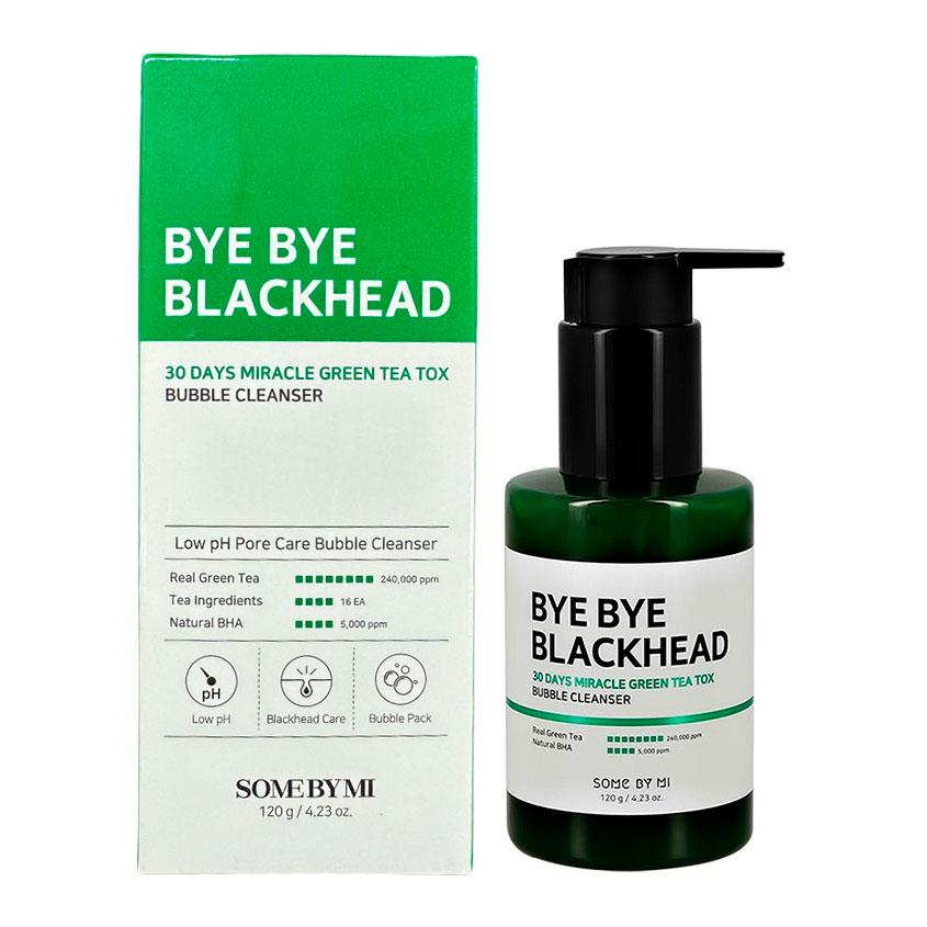 SOME BY MI Гель для умывания SOME BY MI BYE BYE BLACKHEAD кислородный с экстрактом зеленого чая 120 г