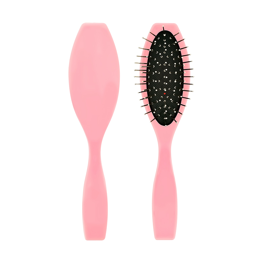 Расческа для волос LADY PINK с металлическими зубчиками розовая - фото 1