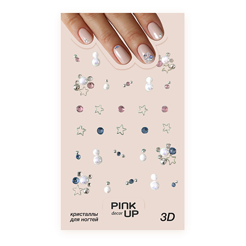 Кристаллы для ногтей PINK UP DECOR 3D переводные тон 733