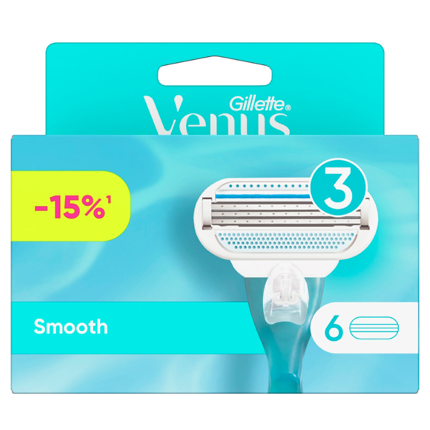 GILLETTE Кассеты для станка GILLETTE VENUS SMOOTH 6 шт gillette кассеты для станка gillette venus breeze 4 шт