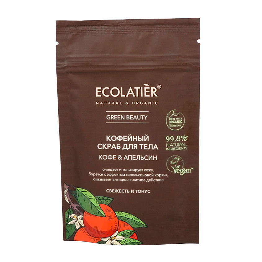 Скраб для тела ECOLATIER КОФЕ  АПЕЛЬСИН Свежесть и тонус 40 г