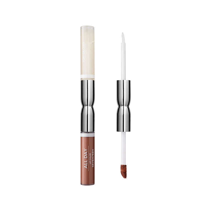 Помада-блеск для губ SEVENTEEN ALL DAY LIP COLOR & TOP GLOSS жидкая стойкая тон 03 Бежевый