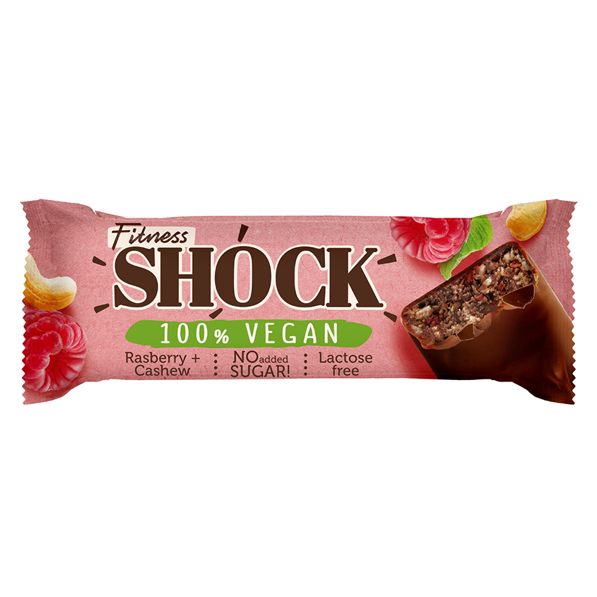 FITNES SHOCK Батончик глазированный FITNES SHOCK VEGAN Малина 45 г