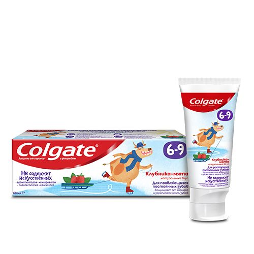 Паста зубная детская `COLGATE` клубника-мята (6-9 лет) 60 мл