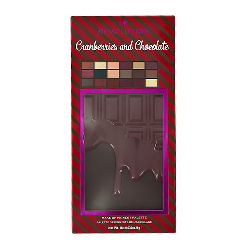 Палетка теней для век `I HEART REVOLUTION` CHOCOLATE тон cranberries & chocolate