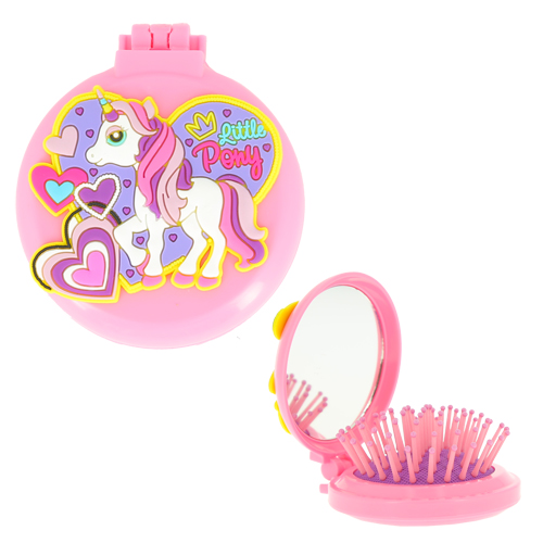 

Расческа для волос с зеркалом MISS PINKY UNICORN розовая с пони