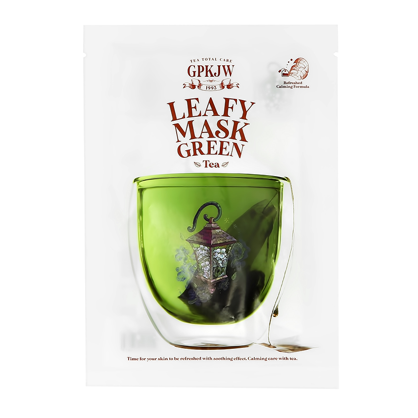 Маска для лица `GPKJW` с экстрактами листьев перечной мяты и зеленого чая (успокаивающая) 30 мл