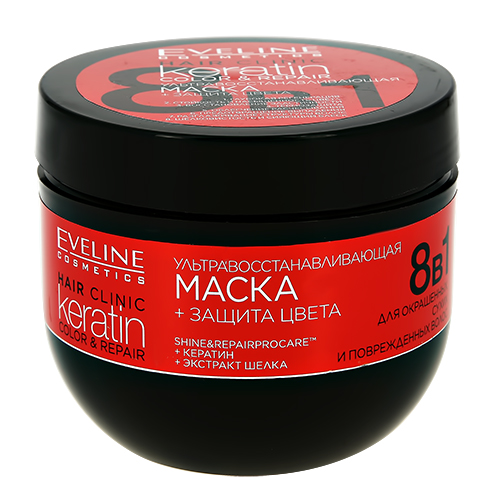 

Маска для волос EVELINE KERATIN COLOR & REPAIR ультравосстанавливающая 300 мл