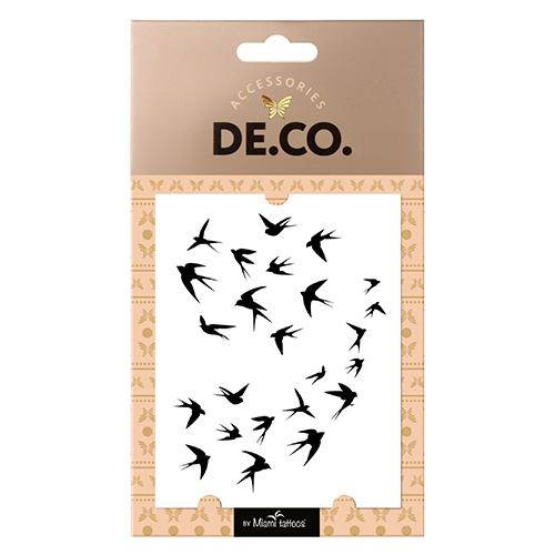 

Татуировка для тела DE.CO. REAL TATTOO by Miami tattoos переводная Flock of birds