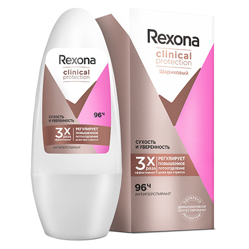 Део-ролл жен. REXONA CLINICAL PROTECTION Сухость и уверенность 50 мл