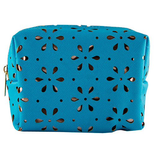 Косметичка LADY PINK PERFORATION квадратная с орнаментом розовая
