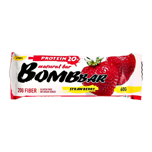 

Батончик неглазированный BOMBBAR Клубника 60 г