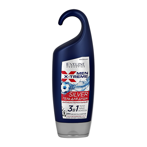 

Гель для душа EVELINE MEN X-TREME SILVER 3 в 1 антибактериальный 250 мл