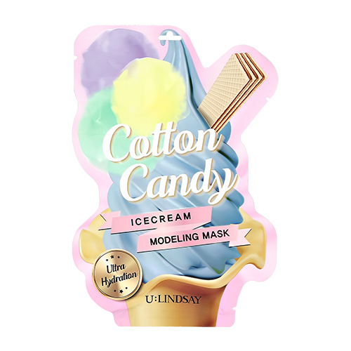 Маска для лица LINDSAY ICECREAM COTTON CANDY альгинатная моделирующая с экстрактом молочного белка и маслом перечной мяты увлажняющая 50 г + 5 г - фото 1