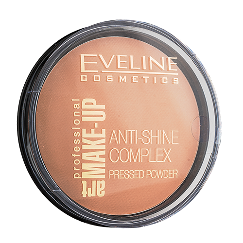 

Пудра компактная для лица EVELINE ANTI-SHINE COMPLEX PRESSED POWDER тон 36 deep beige минеральная матирующая
