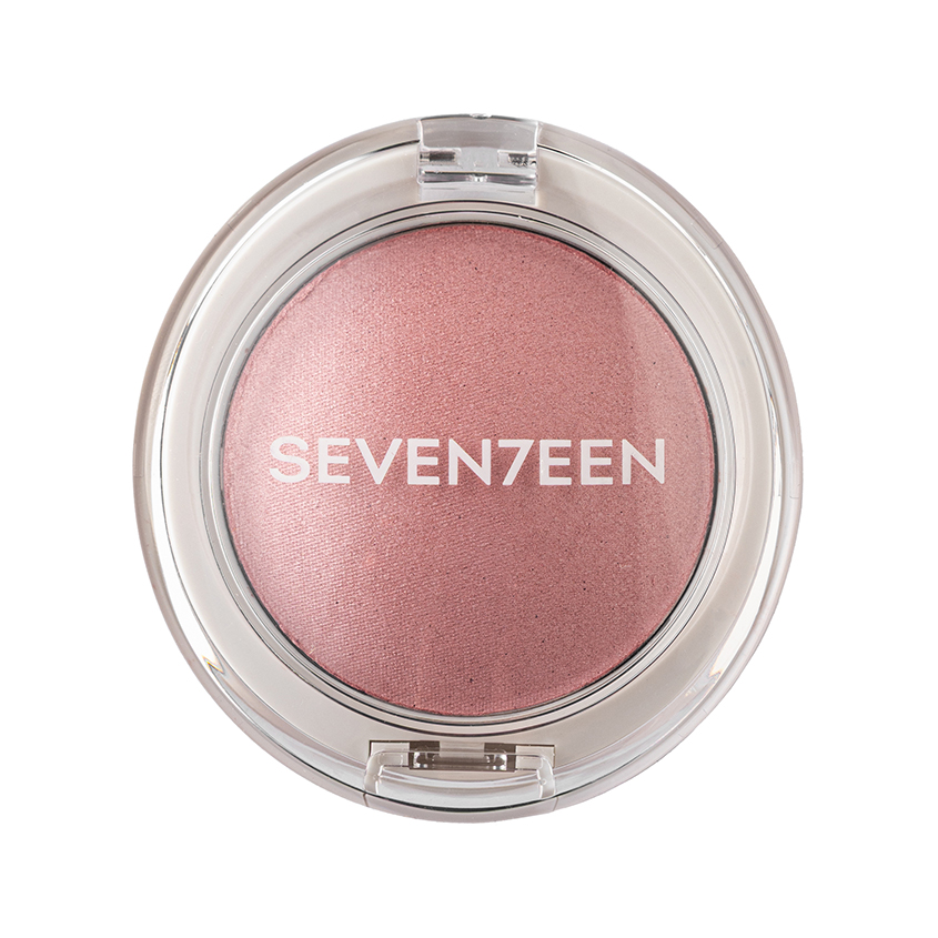 Румяна для лица SEVENTEEN PEARL BRUSH POWDER компактные перламутровые тон 7 Нежно-розовый