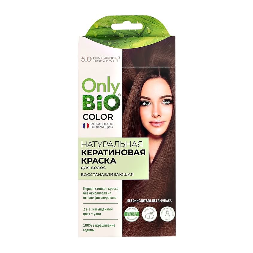 Краска для волос `ONLY BIO COLOR` Кератиновая Насыщенный темно-русый 50 мл