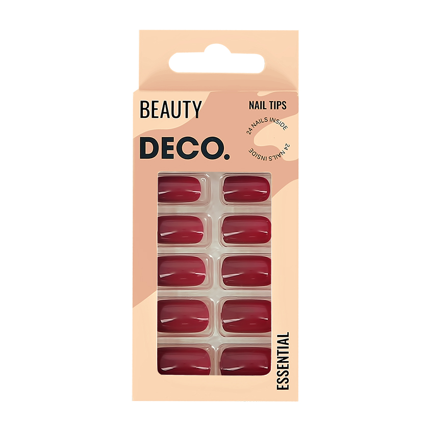 

Набор накладных ногтей DECO. ESSENTIAL sangria 24 шт + клеевые стикеры 24 шт