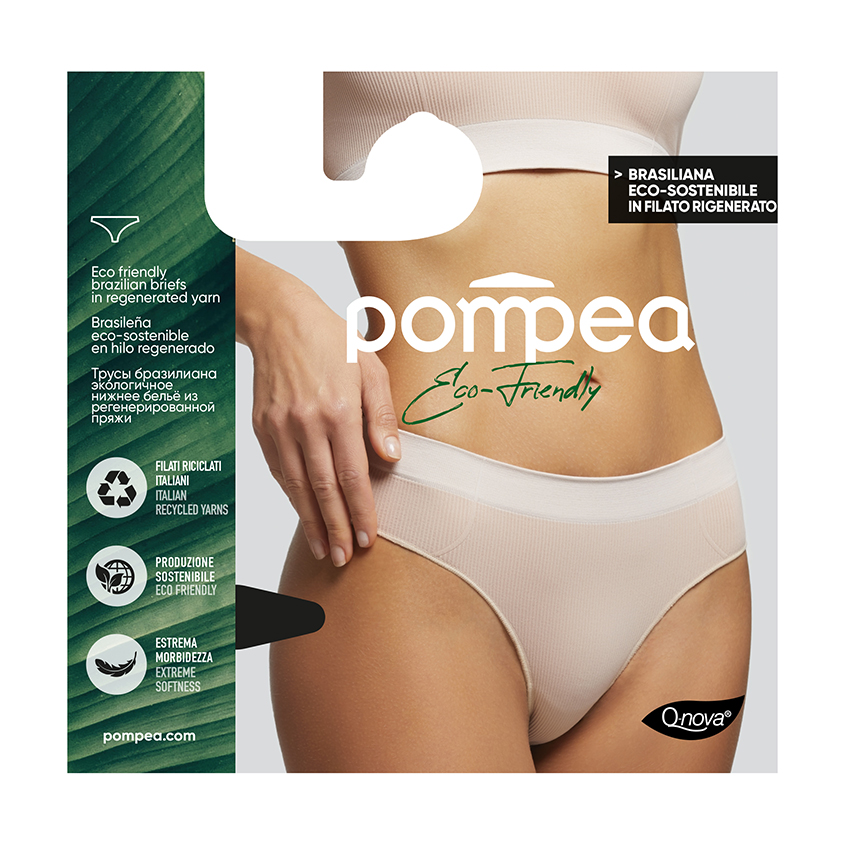 POMPEA Трусы женские POMPEA ECO FRIENDLY бразилиана S/M, NERO