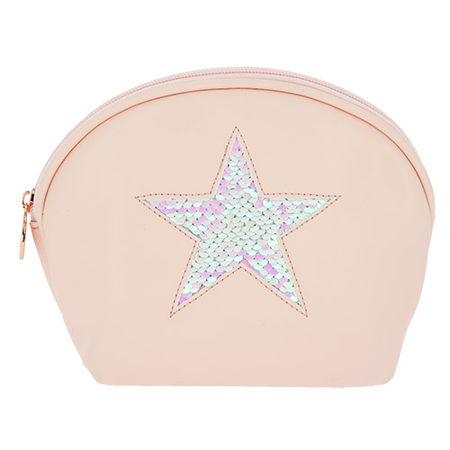 

Косметичка LADY PINK GALAXY овальная с узором из пайеток розовая