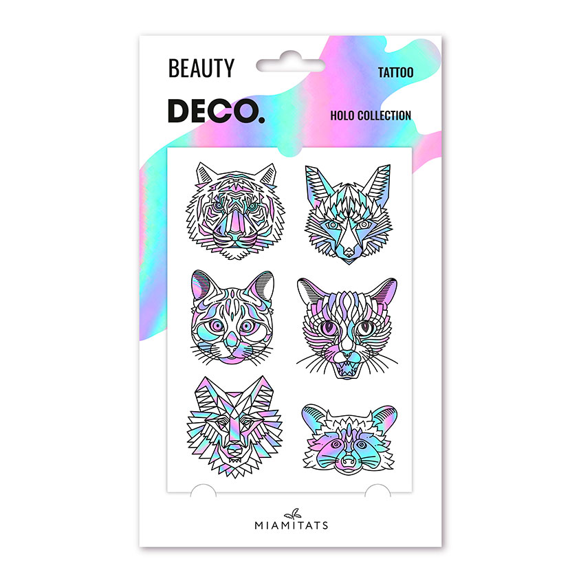 

Татуировка для тела DECO. HOLOGRAPHIC by Miami tattoos переводная Animals