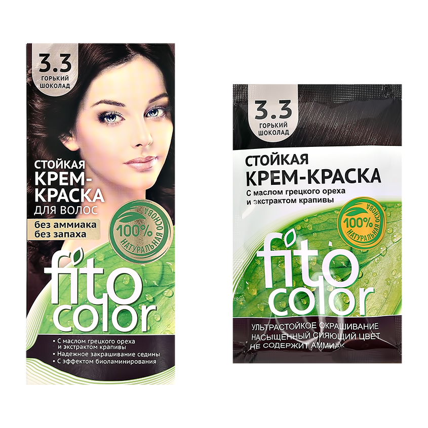 Крем-краска для волос `FITOCOLOR` тон 3.3 горький шоколад 50 мл